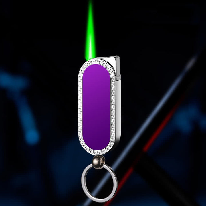 Portachiavi creativo con specchio colorato, accendino a butano ricaricabile - Viola - image 11