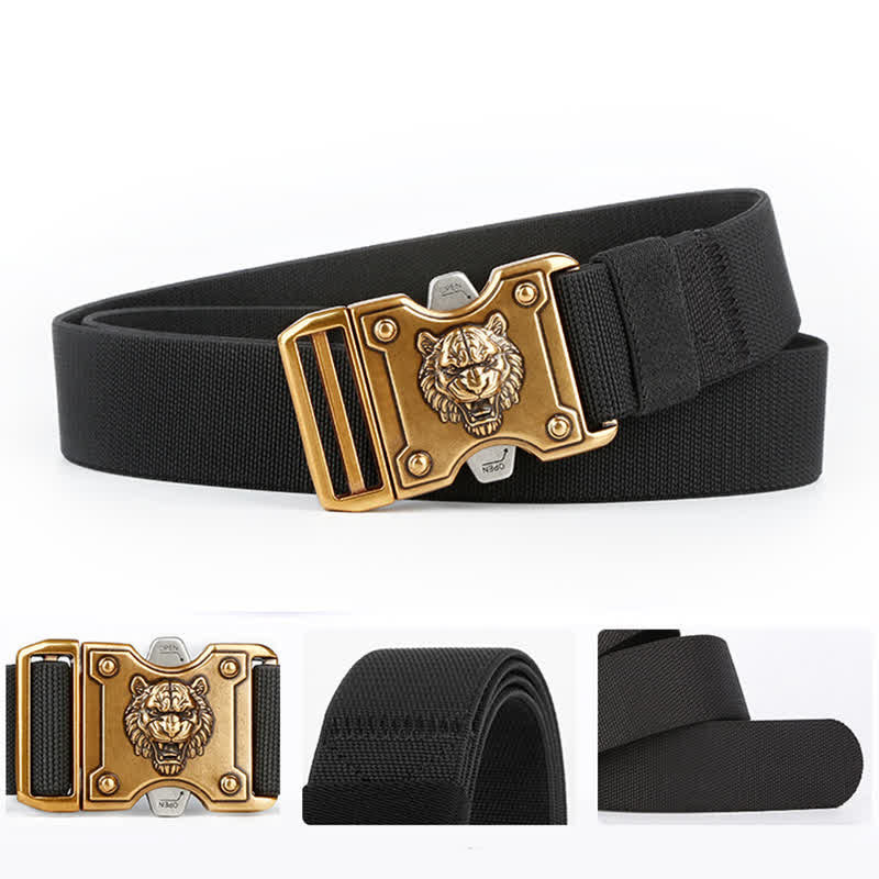 Cintura da uomo in nylon con fibbia a sgancio rapido e doppia fessura "Tigre d'oro" - image 5