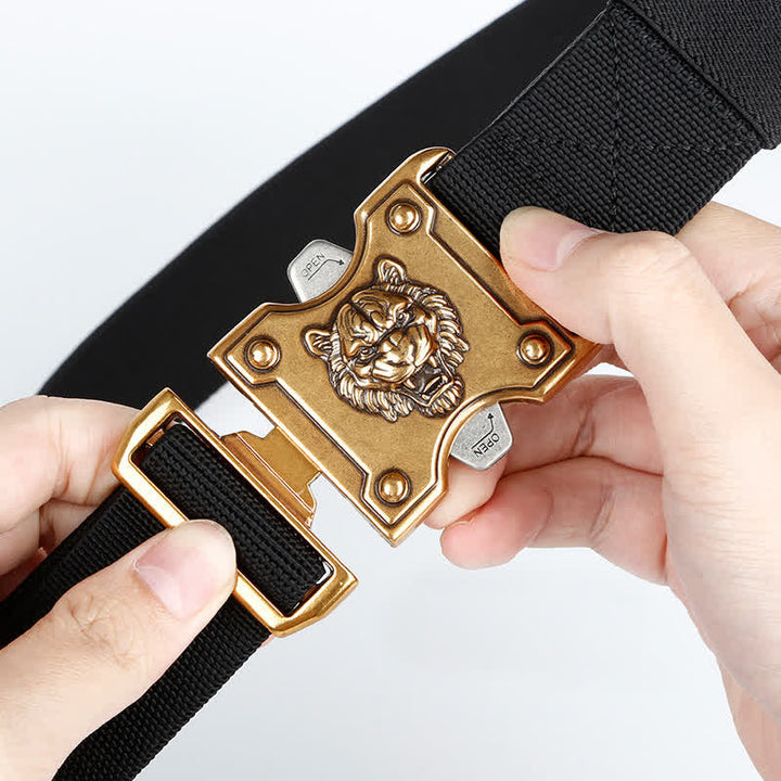 Cintura da uomo in nylon con fibbia a sgancio rapido e doppia fessura "Tigre d'oro" - image 3