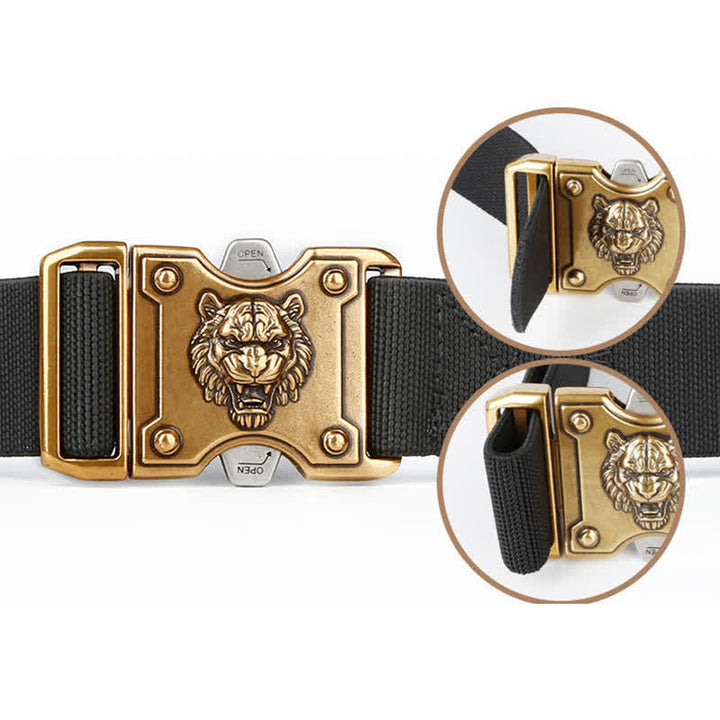 Cintura da uomo in nylon con fibbia a sgancio rapido e doppia fessura "Tigre d'oro" - image 6