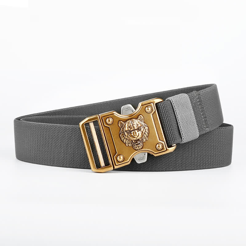 Cintura da uomo in nylon con fibbia a sgancio rapido e doppia fessura "Tigre d'oro" - Grigio scuro - 48" (lunghezza intera) - image 7
