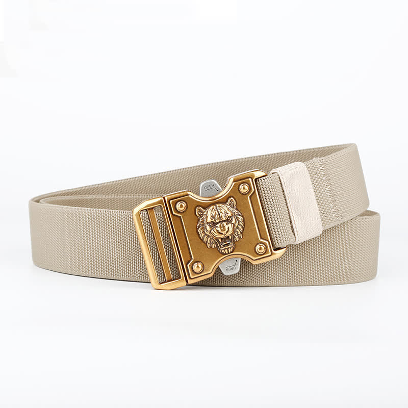 Cintura da uomo in nylon con fibbia a sgancio rapido e doppia fessura "Tigre d'oro" - Cachi - 48" (lunghezza intera) - image 8