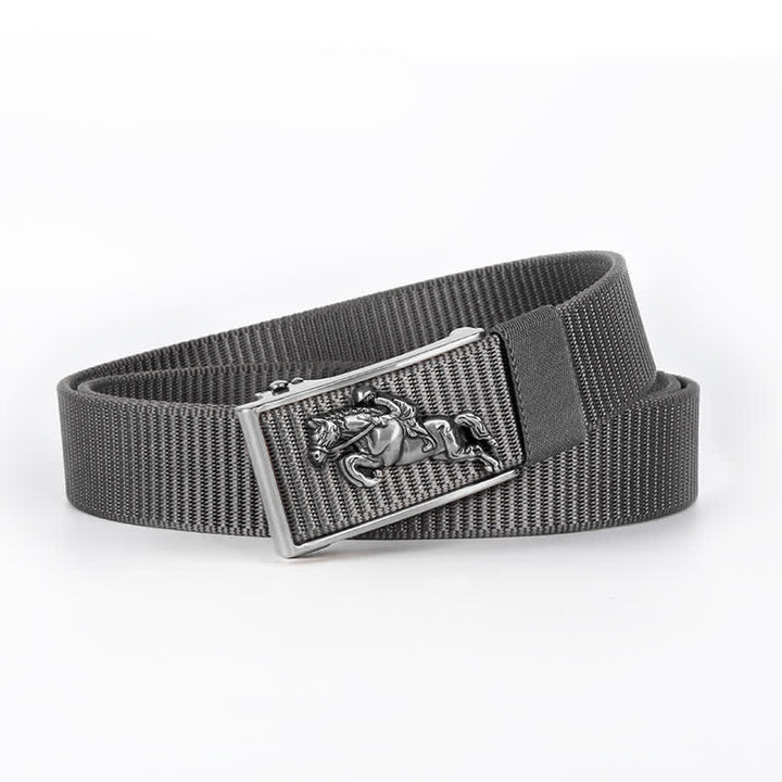 Cintura in nylon con fibbia automatica per equitazione casual da uomo - Grigio / Argento - 42 - image 15