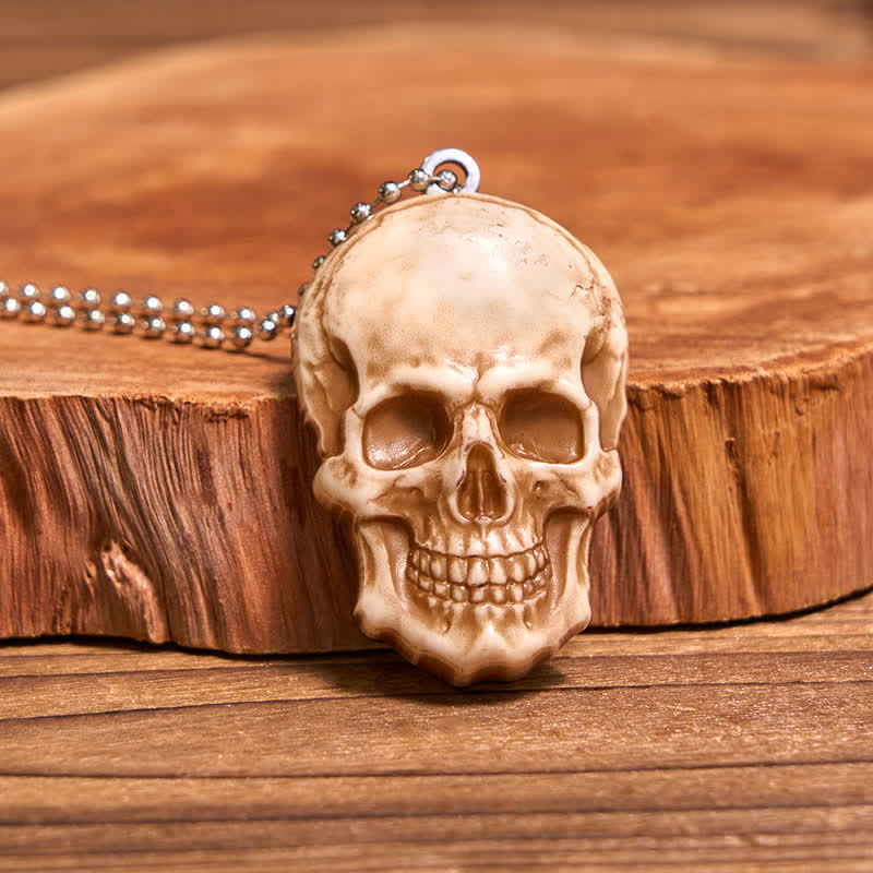 Set di collana con ciondolo a forma di teschio dorato, fibbia per cintura con coltello nascosto fai da te e testa di teschio di toro - image 5