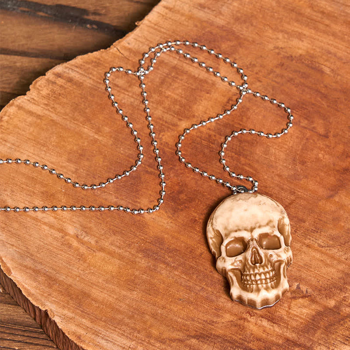 Set di collana con ciondolo a forma di teschio dorato, fibbia per cintura con coltello nascosto fai da te e testa di teschio di toro - image 7