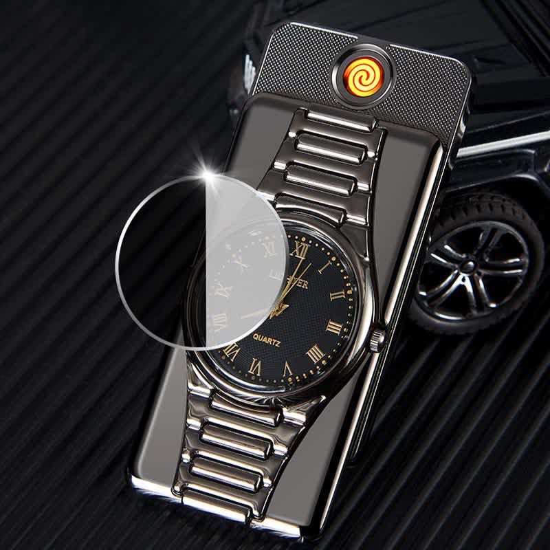 Accendino elettrico ricaricabile con orologio creativo con cavo USB - image 4