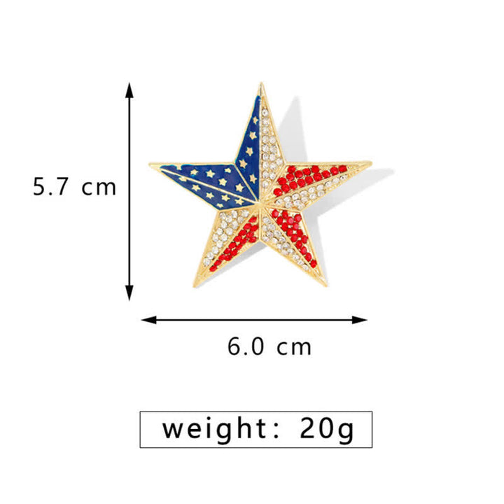 Spilla patriottica con bandiera americana, stella rossa, bianca e blu - image 6