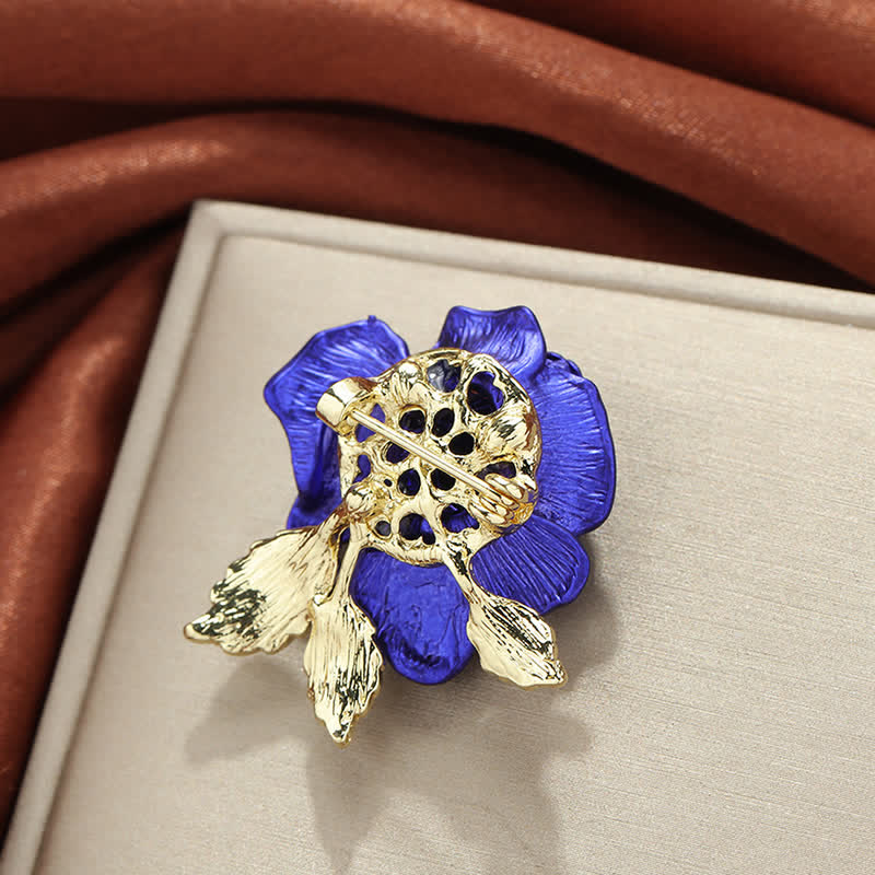 Spilla a forma di fiore con strass rosa blu rossa - image 9