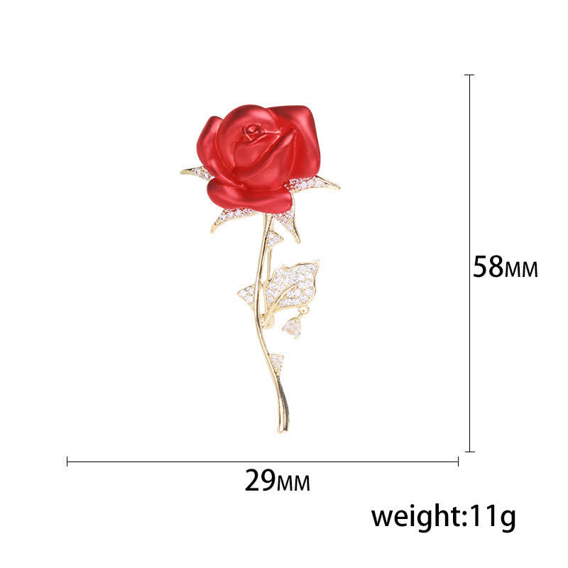 Elegante spilla in zircone rosa rossa delicata - image 7