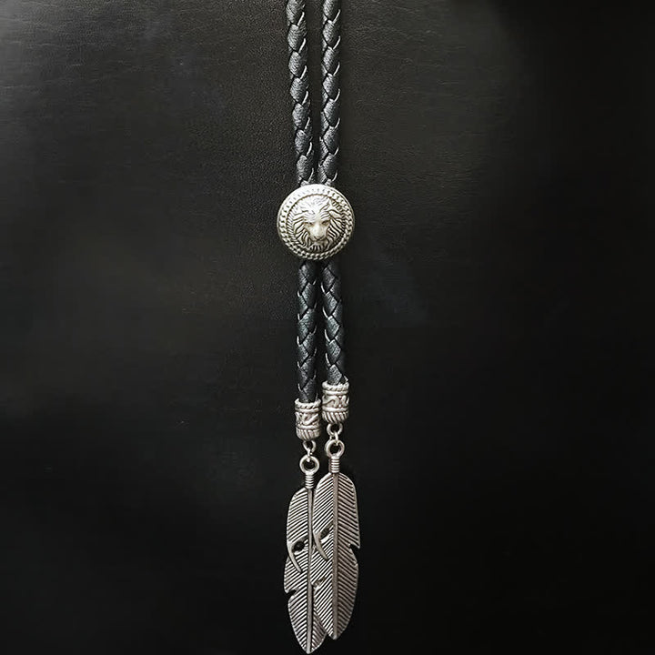 Mini Animal Series Ciondolo a forma di piuma con punta Bolo Tie - Stile n. 5 - image 7