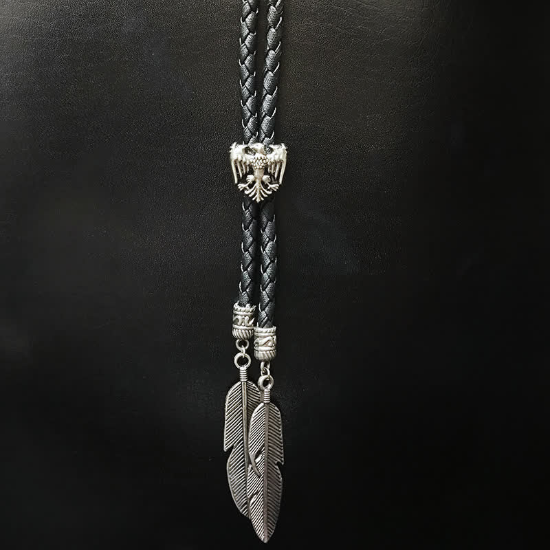 Mini Animal Series Ciondolo a forma di piuma con punta Bolo Tie - Stile n. 6 - image 8