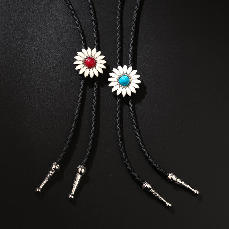 Cravatta Bolo con ciondolo in finta pietra preziosa e girasole Little Daisy - image 5