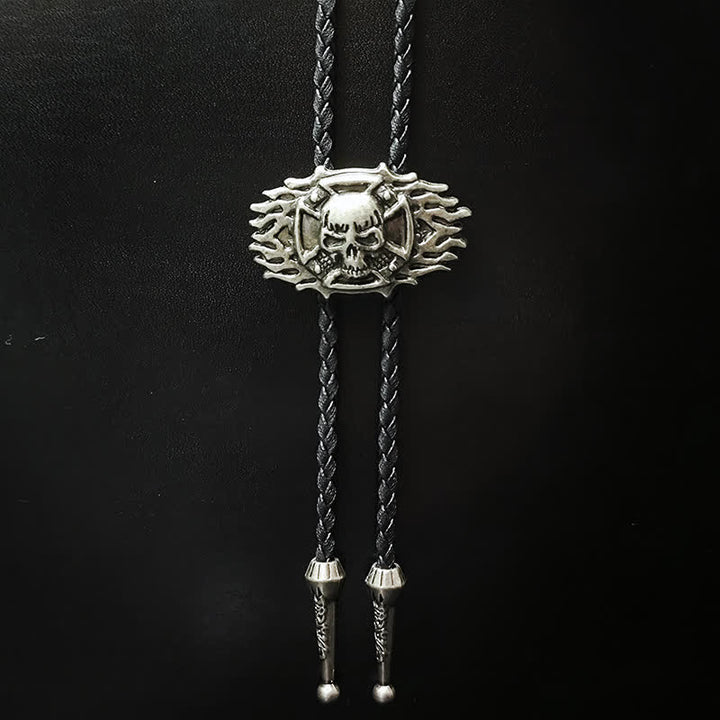 Cravatta Bolo con ciondolo in argento con testa di teschio in stile punk - Stile n. 2 - image 3