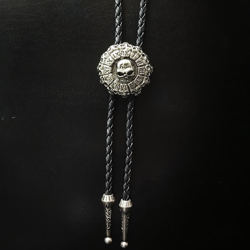 Cravatta Bolo con ciondolo in argento con testa di teschio in stile punk - Stile n. 4 - image 5