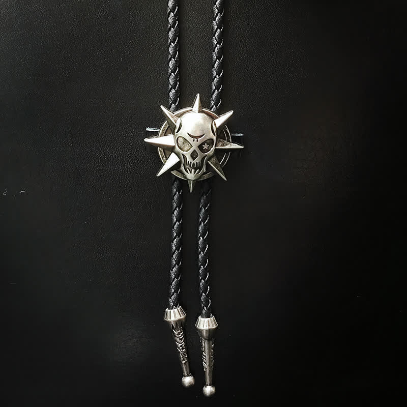 Cravatta Bolo con ciondolo in argento con testa di teschio in stile punk - Stile n. 5 - image 6