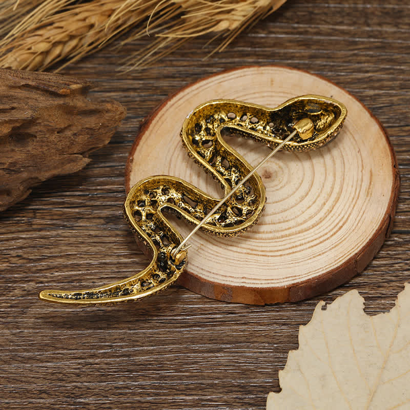 Spilla con strass di cristallo scintillante a forma di serpente selvaggio - image 3