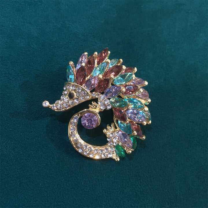 Spilla a forma di riccio con strass multicolor - Viola - image 8