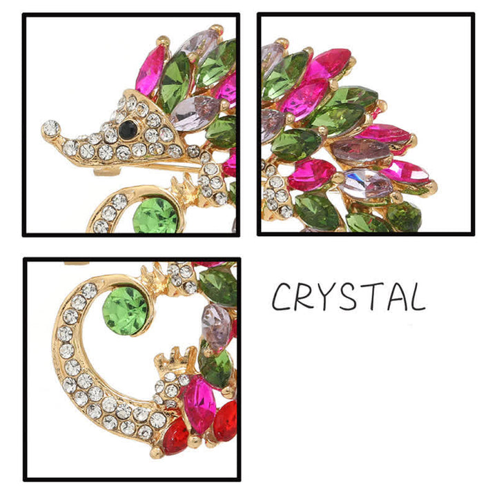Spilla a forma di riccio con strass multicolor - image 6