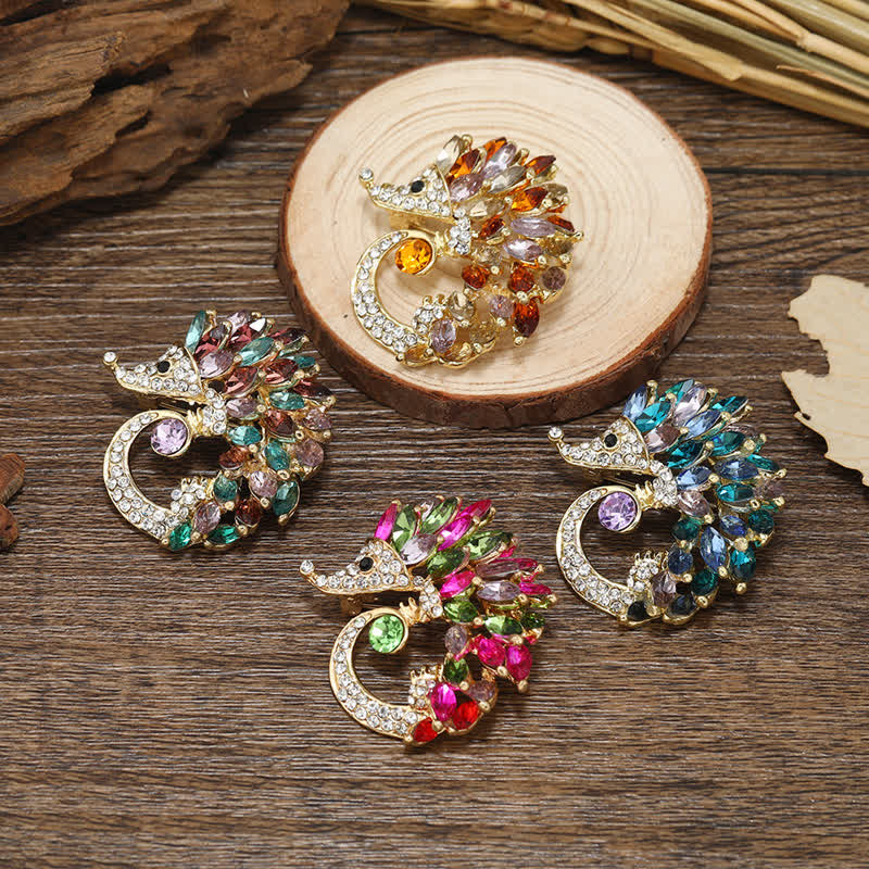Spilla a forma di riccio con strass multicolor - image 1