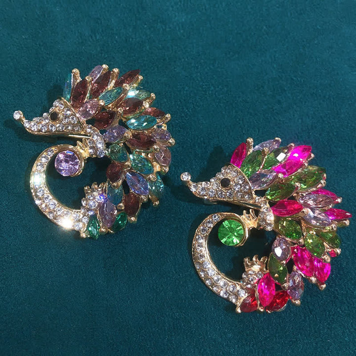 Spilla a forma di riccio con strass multicolor - image 4