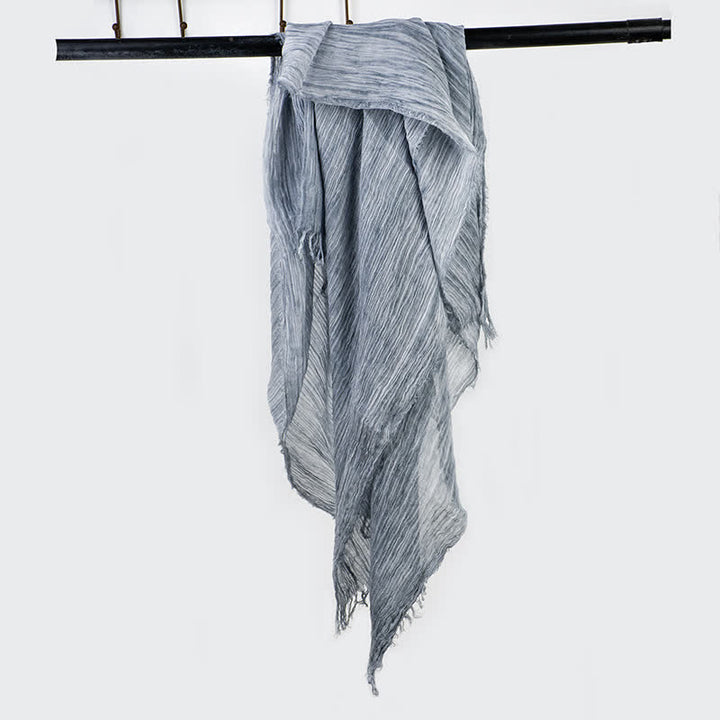 Sciarpa sottile in lino e cotone leggero con design antirughe - Grigio - image 4