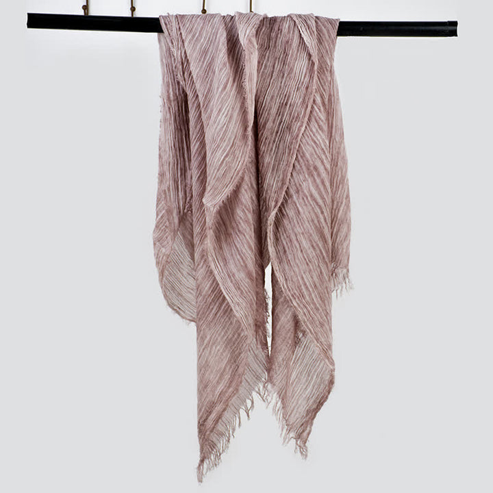 Sciarpa sottile in lino e cotone leggero con design antirughe - Rosa polveroso - image 9