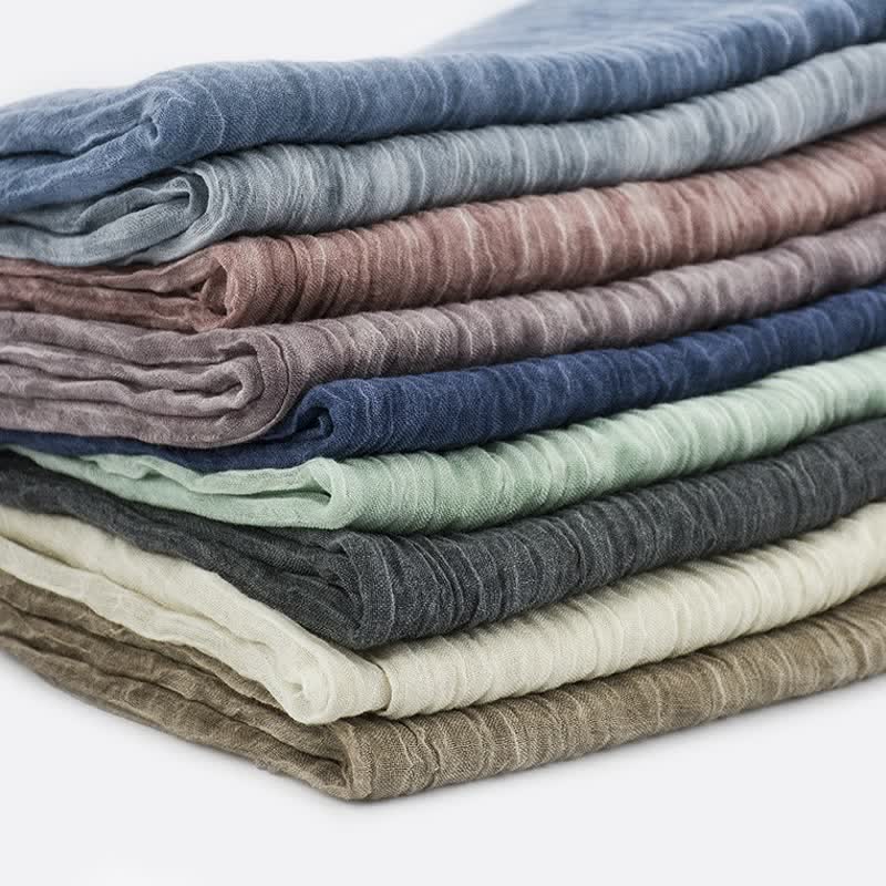 Sciarpa sottile in lino e cotone leggero con design antirughe - image 0