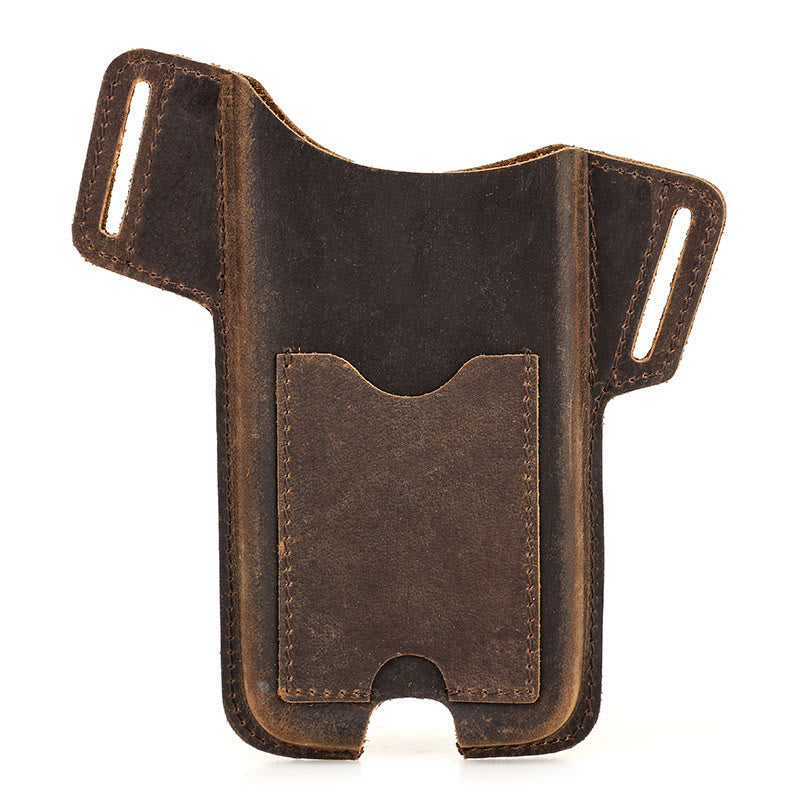 Fondina versatile per cellulare in pelle da appendere alla cintura. - Caffè - Destro - Per 6,7 pollici - image 2