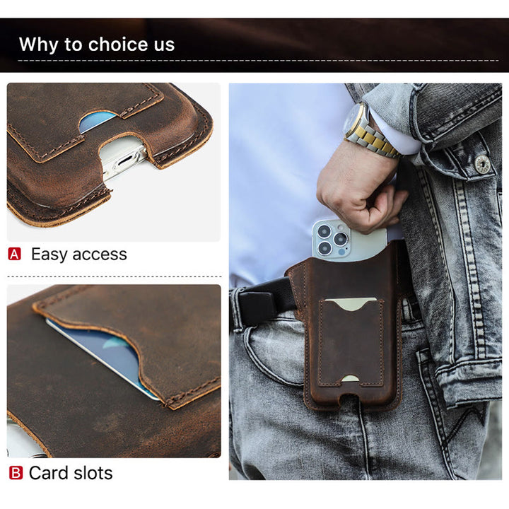 Fondina versatile per cellulare in pelle da appendere alla cintura. - image 14