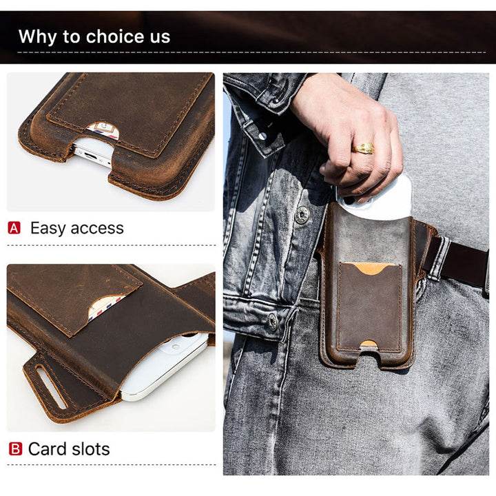 Fondina versatile per cellulare in pelle da appendere alla cintura. - image 13