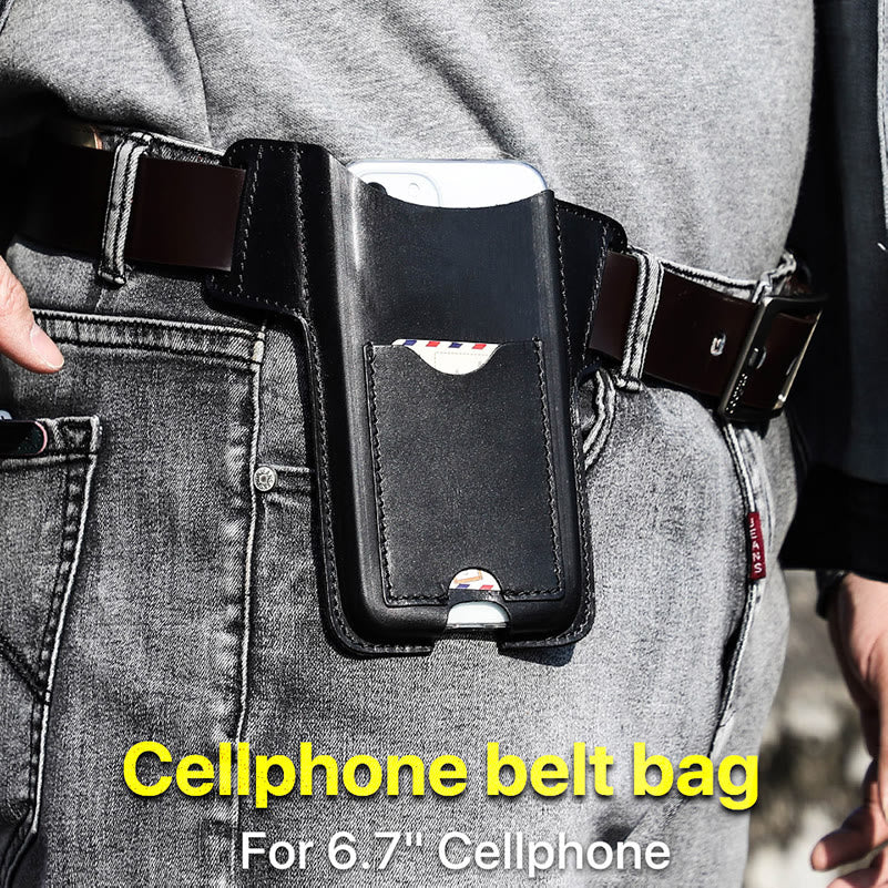 Fondina versatile per cellulare in pelle da appendere alla cintura. - image 4