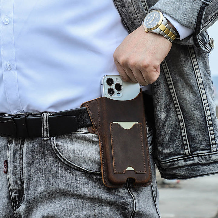 Fondina versatile per cellulare in pelle da appendere alla cintura. - image 5