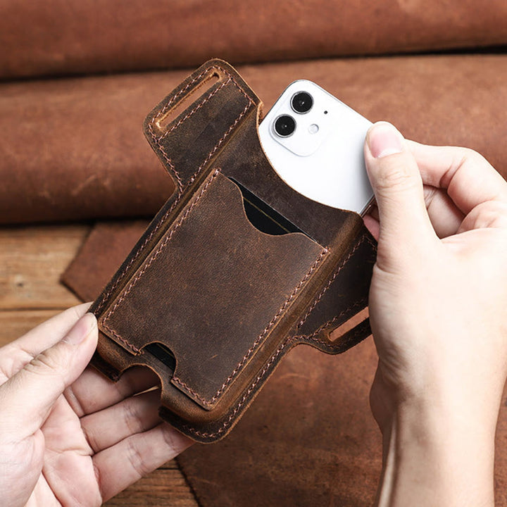 Fondina versatile per cellulare in pelle da appendere alla cintura. - image 23