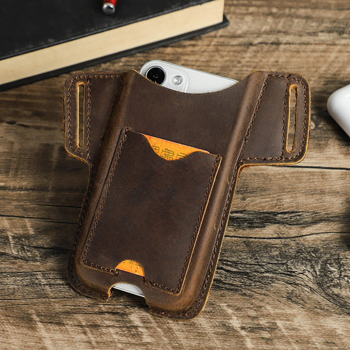 Fondina versatile per cellulare in pelle da appendere alla cintura. - image 7