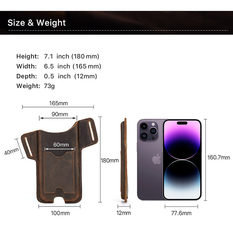 Fondina versatile per cellulare in pelle da appendere alla cintura. - image 10