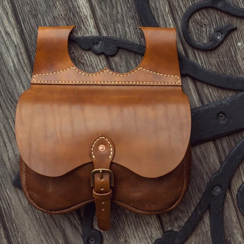 Borsa con cintura con fibbia in pelle stile vichingo robusto - image 1