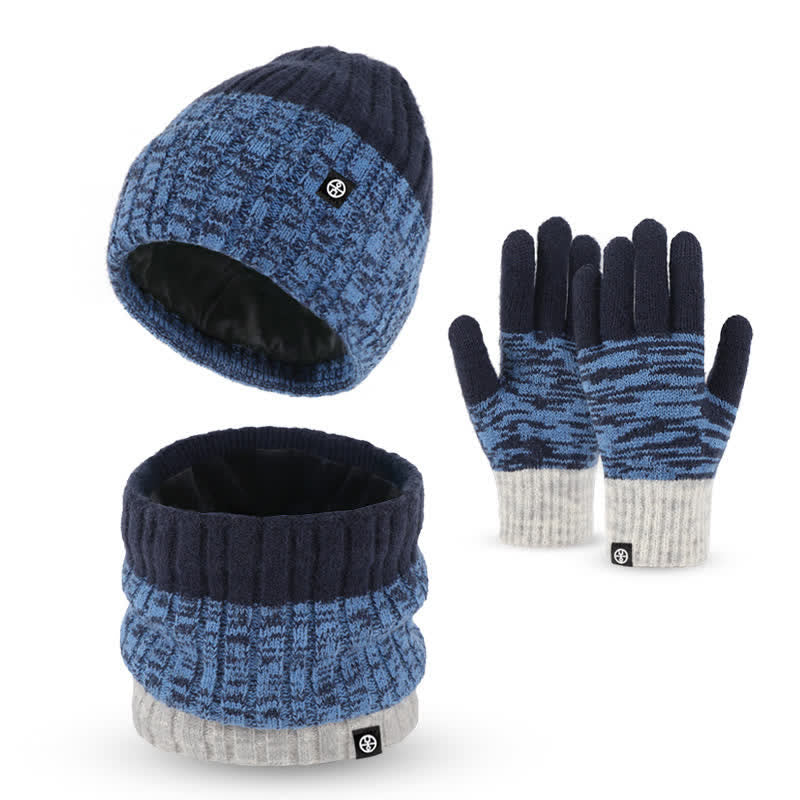 Set di 3 guanti scaldacollo e cappello abbinati con colori sfumati unisex - image 0