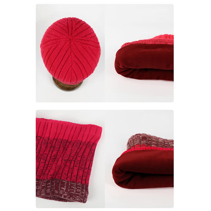 Set di 3 guanti scaldacollo e cappello abbinati con colori sfumati unisex - image 13