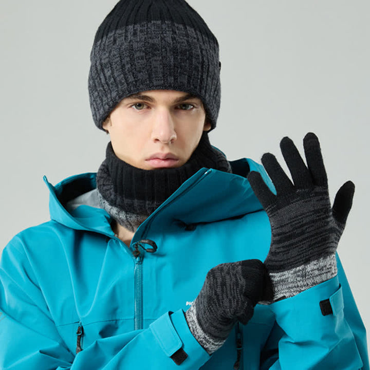 Set di 3 guanti scaldacollo e cappello abbinati con colori sfumati unisex - image 20
