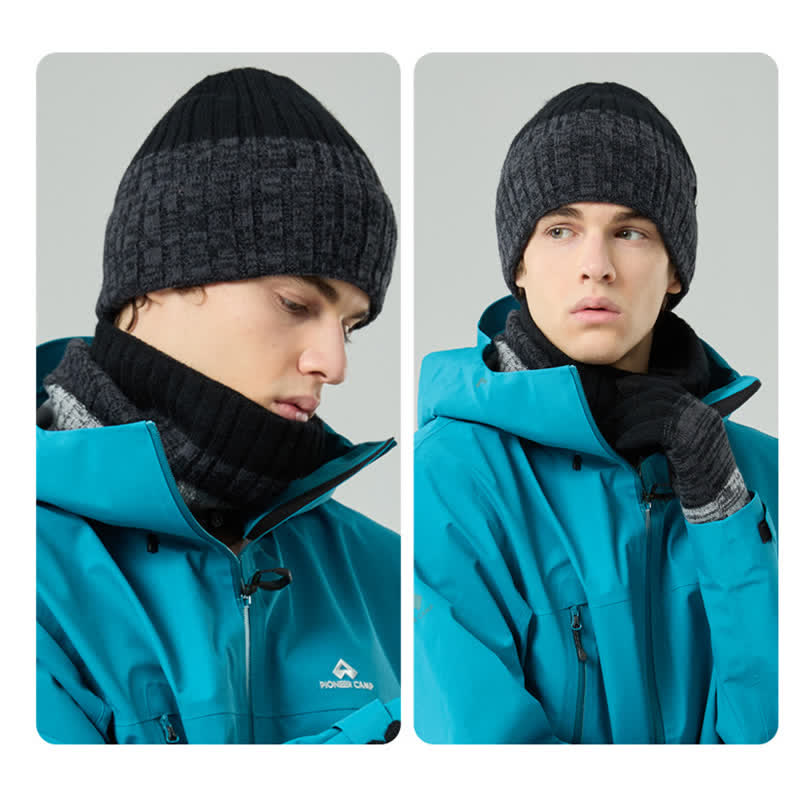 Set di 3 guanti scaldacollo e cappello abbinati con colori sfumati unisex - image 21