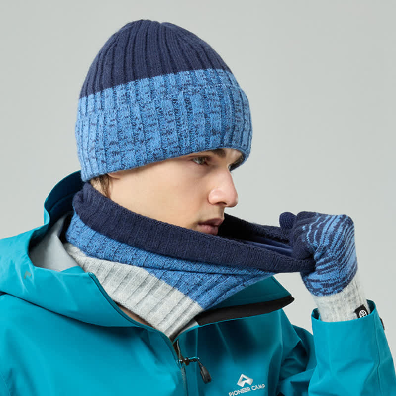 Set di 3 guanti scaldacollo e cappello abbinati con colori sfumati unisex - image 7