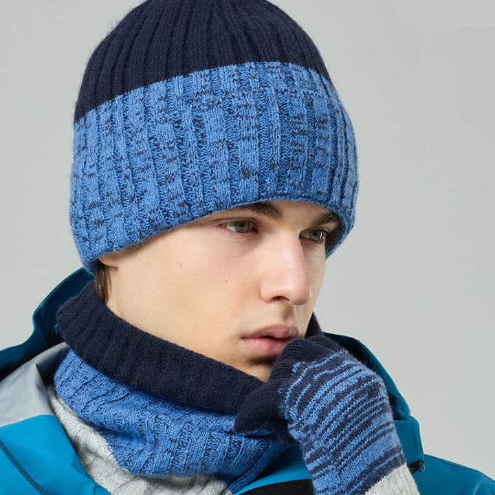 Set di 3 guanti scaldacollo e cappello abbinati con colori sfumati unisex - image 6
