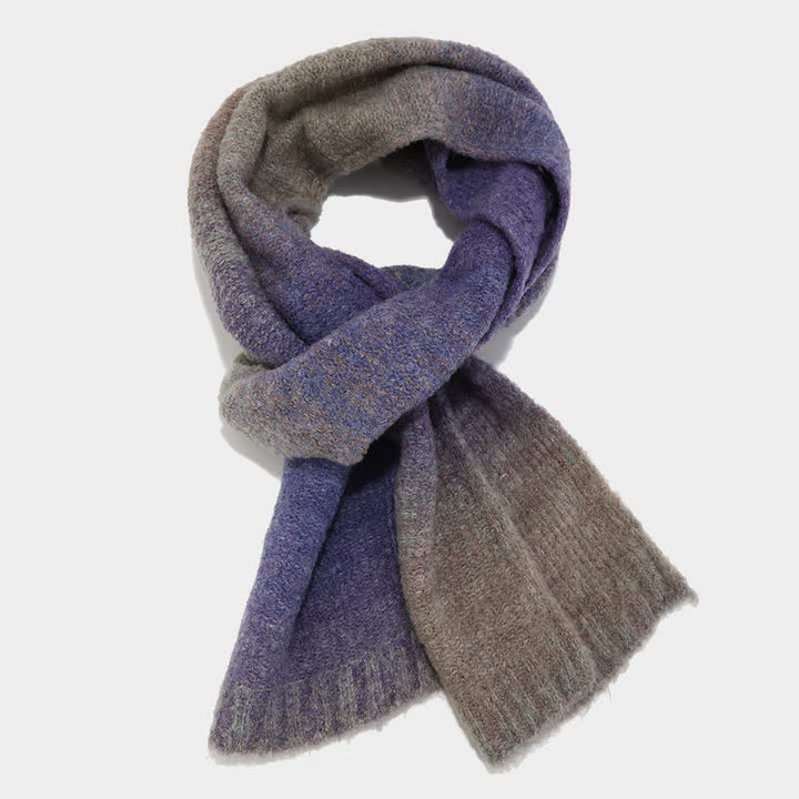 3 pezzi unisex colorato tie-dyed palla di pelliccia lavorato a maglia cappello sciarpa guanti set - image 2