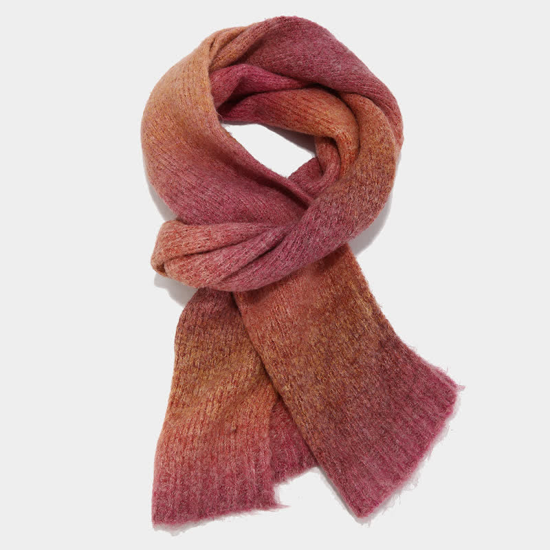 3 pezzi unisex colorato tie-dyed palla di pelliccia lavorato a maglia cappello sciarpa guanti set - image 10