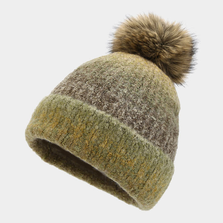 3 pezzi unisex colorato tie-dyed palla di pelliccia lavorato a maglia cappello sciarpa guanti set - image 20