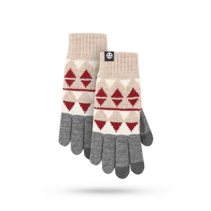 3 pezzi unisex triangolo modello pelliccia pompon cappello lavorato a maglia sciarpa guanti set - image 7