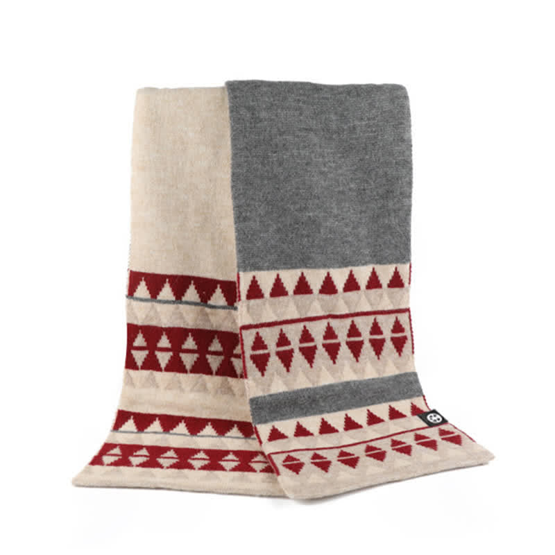 3 pezzi unisex triangolo modello pelliccia pompon cappello lavorato a maglia sciarpa guanti set - image 6