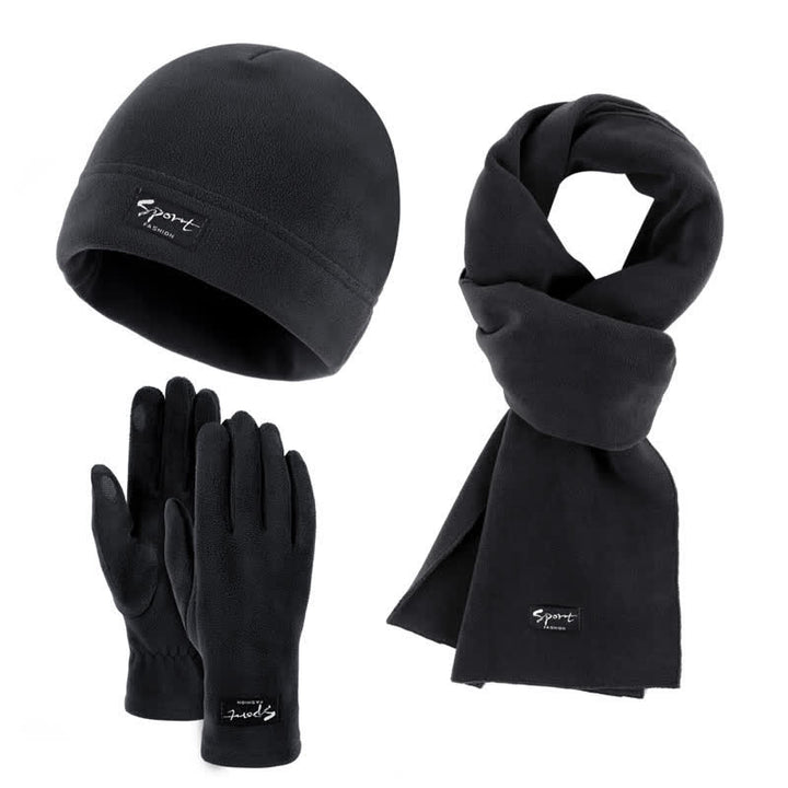 Set di 3 cappelli, sciarpe e guanti in pile polare tinta unita unisex - Grigio scuro - Regolabile (21 1/4"-22 7/8") - image 24