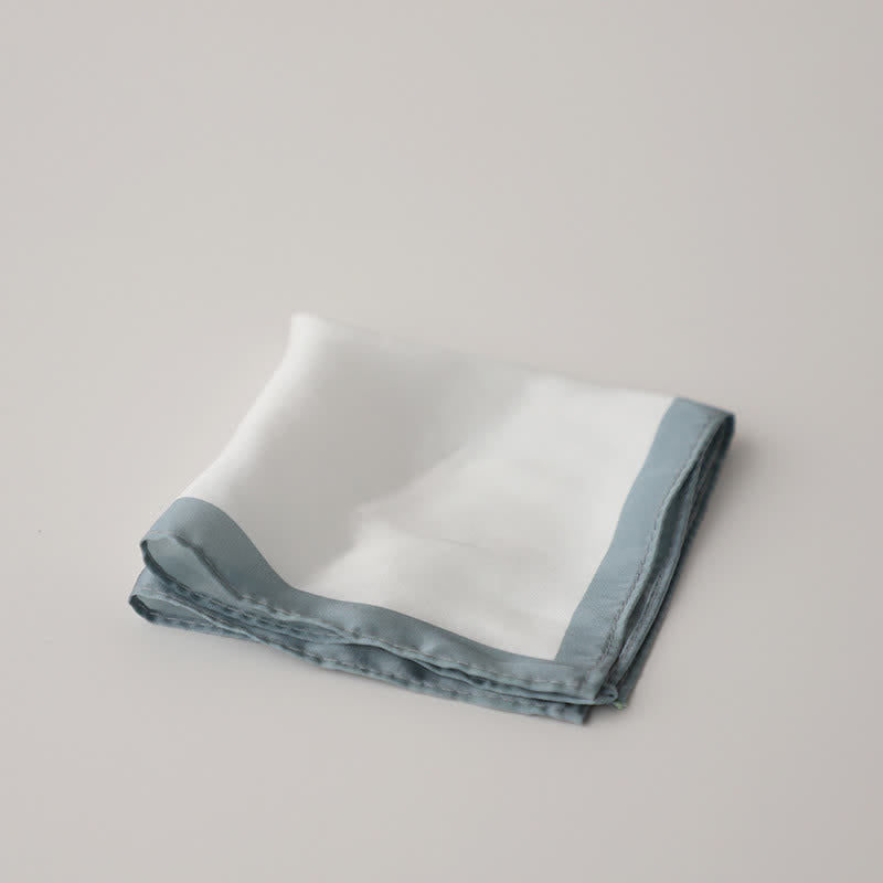 Fazzoletto da taschino da uomo con bordo bianco e colorato - Grigio - image 6