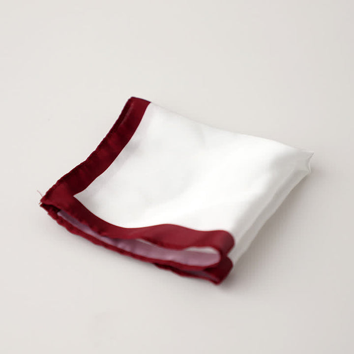 Fazzoletto da taschino da uomo con bordo bianco e colorato - Borgogna - image 11